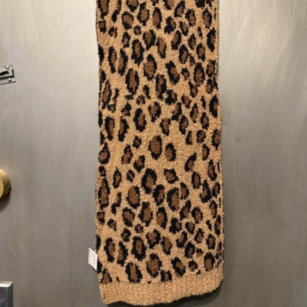 Retro Leopard Print Oblong Knit Scarf - Picture 12 of 16